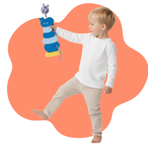 Lacing bath toy supporting hand-eye coordination and fine motor skills