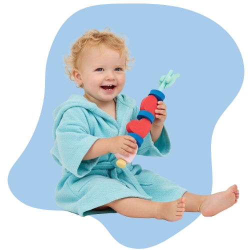 Floating, wall-sticking, and lacing beads for versatile toddler play