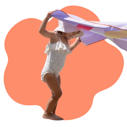 Lightweight, quick-drying play towel designed for beach and travel fun