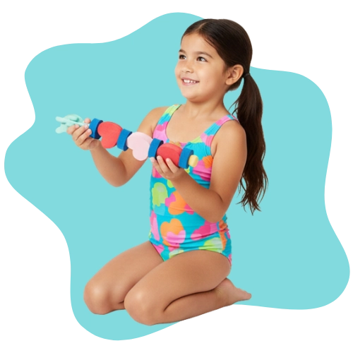 Soft non-toxic foam lacing beads supporting hand-eye coordination