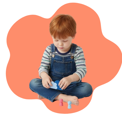 Children manipulating foam shapes to build hand-eye coordination and fine motor skills
