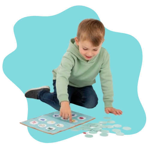 Kids carrying compact travel game for play on the go, car trips, or holidays