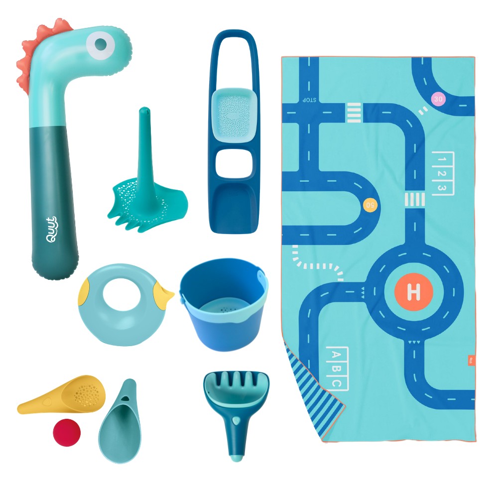 Quut Premium Beach Bundle Blue – 8-Piece Kids Beach & Outdoor Play Set