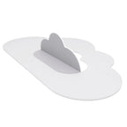 Clouds Playmat in pearl grey showing modern waterproof foam design