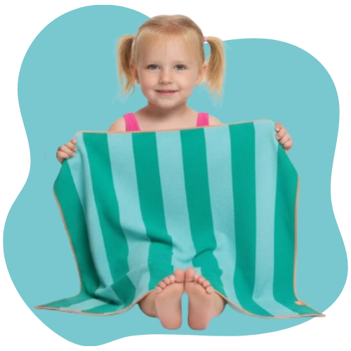 Compact, sand-free safari play towel packed for travel and outdoor fun