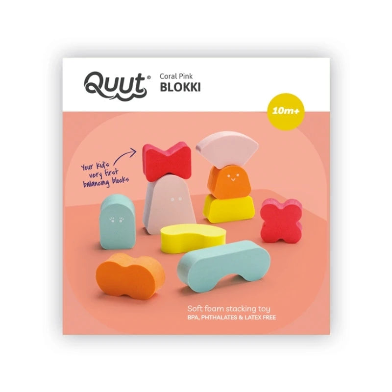 Close-up of Blokki foam blocks showing soft texture and rounded edges