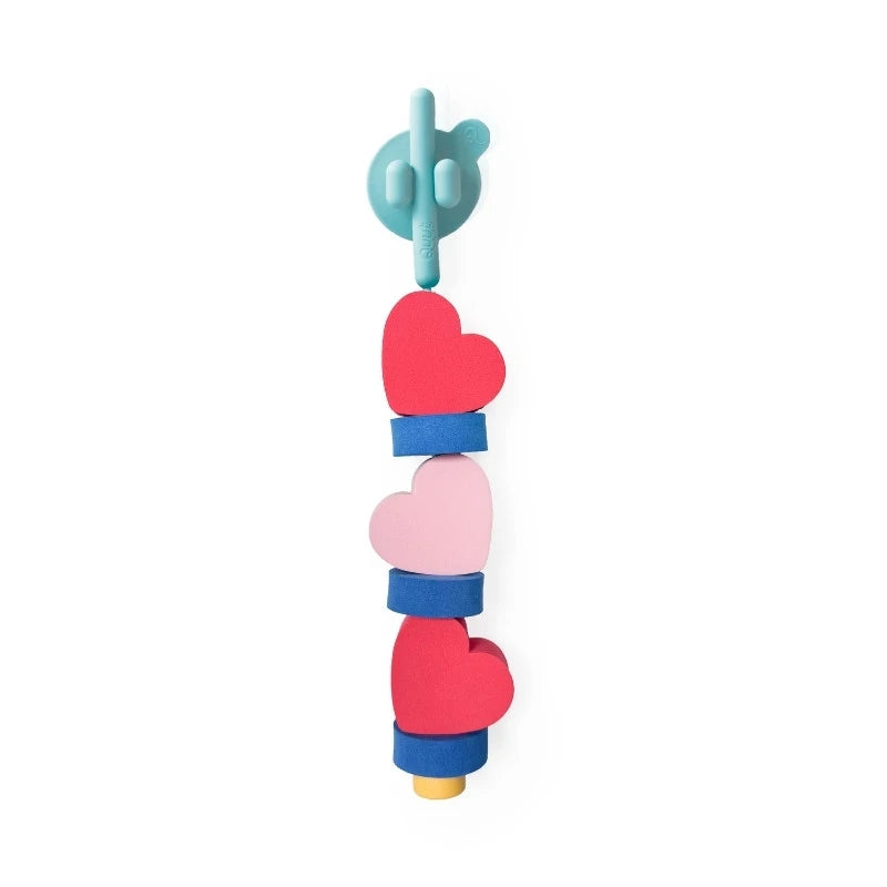 Beedi Hearts soft EVA foam lacing beads set for toddler bath and sensory play
