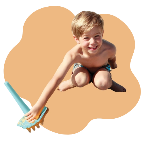 Triplet Encourages Creativity – kids shaping, smoothing, and decorating sand