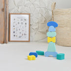 Blokki soft foam blocks stacked in multiple shapes and sizes