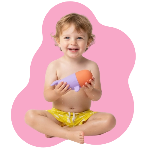 Soft silicone for toddlers to fill, squeeze, and release water