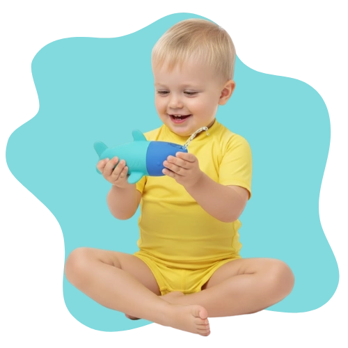 Soft silicone allows filling, squeezing, and floating