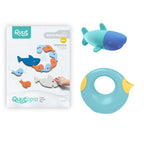 One image featuring all three Shark Bath Bundle toys together